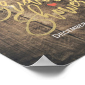 木材フローラストリングライトブライダルシャワーへようこそ ポスター (角)