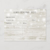 木材フローラストリングライトブライダルシャワーレシピ インビテーションポストカード (裏面)