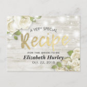 木材フローラストリングライトブライダルシャワーレシピ インビテーションポストカード (正面)