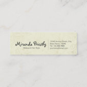 木材フローラストリングライト金ゴールドスクリプトメイクアップサロン スキニー名刺 (裏面)