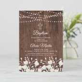 木材フローラ素朴クロスバプテスマ 招待状 (スタンド正面)