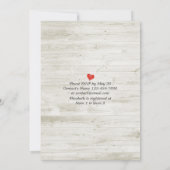木材フローラ素朴ストリングライトブライダルシャワー 招待状 (裏面)