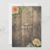 木材フローラ素朴ストリングライトブライダルシャワー 招待状 (裏面)