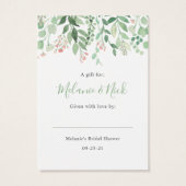 木材フローラ素朴ノーラップシャワー表示ギフトラベル (裏面)