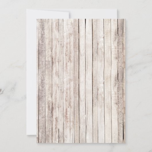 木材フローラ素朴バラカントリーウェディングシャワー 招待状 (裏面)