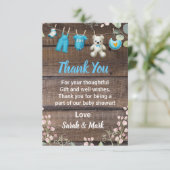 木材フローラ素朴ランドリー赤ちゃんシャワー サンキューカード (スタンド正面)