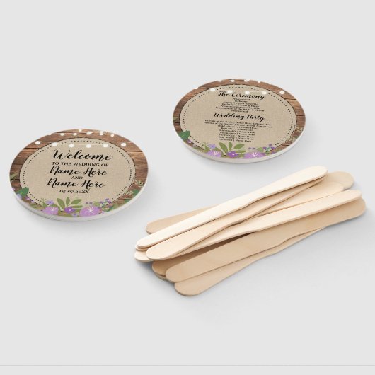 木材フローラ結婚式 プログラム花手扇 ハンドファン (組立なし)