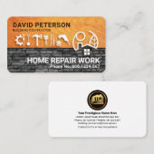 木材ホームオーバーレンガ壁建築ツール 名刺 (正面/裏面)