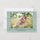 木材ボード背景- 3x5卒業発表 案内状 (裏面)