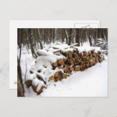 木材ポストカードの丸太 ポストカード (正面/裏面)