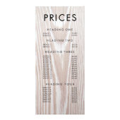 木材モダンアンティークグランジメニュー価格表 ラックカード (正面)