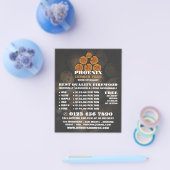 木材ログロゴ、木材/木材/木材ヤード広告 チラシ (シングル)