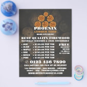 木材ログロゴ、木材/木材/木材ヤード広告 チラシ (シングル)