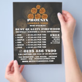 木材ログロゴ、木材/木材/木材ヤード広告 チラシ (手)