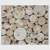 木材ログ ラッピングペーパー (フラット)