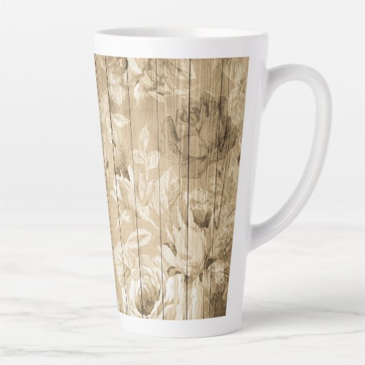 木材ヴィンテージを懐かしむ カフェラテマグ (右)