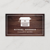 木材ヴィンテージ素朴タイプライタープロフェッショナルライター 名刺 (正面)