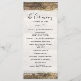 木材ヴィンテージ素朴国カスタムウェディングプログラム プログラム
