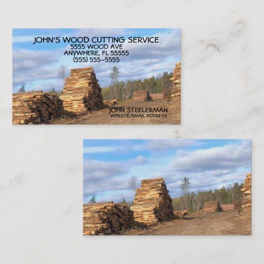 木材伐採事業 名刺 (正面/裏面)