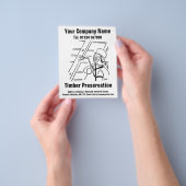 木材保存の漫画デザインフライヤー チラシ (手)