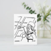 木材保存漫画はがき ポストカード (スタンド正面)