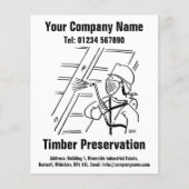 木材保存漫画デザインチラシ チラシ (正面)