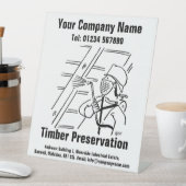 木材保存漫画デザイン 台座サイン (インサイチュ)