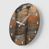 木材写真バーの酒樽カップ ラージ壁時計 (傾斜)