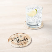 木材切断ハートウッドラブ感謝していアンドズ結婚ズ ラウンドペーパーコースター (インサイチュ)