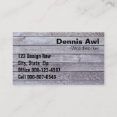 木材労働者の貿易ヴィンテージグレーウッドスラット風化 名刺 (裏面)