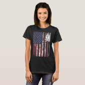 木材労働者チェーンソー木材ロガー米国の国旗Lumberjack Tシャツ (正面フル)