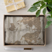 木材地図ティッシュペーパー 薄葉紙 (ギフト)