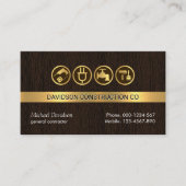 木材層に施された手付けツール 名刺 (正面)