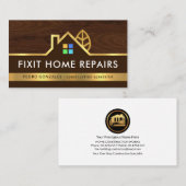 木材層金ゴールドホーム横縁ど景 名刺 (正面/裏面)