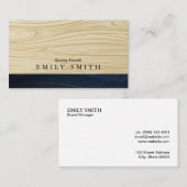 木材抽象芸術金ゴールド線 名刺 (正面/裏面)