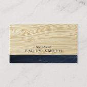木材抽象芸術金ゴールド線 名刺 (正面)