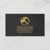 木材木材金ゴールド建築ツール 名刺 (裏面)