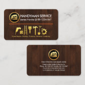 木材木材金ゴールド手利道具 名刺 (正面/裏面)