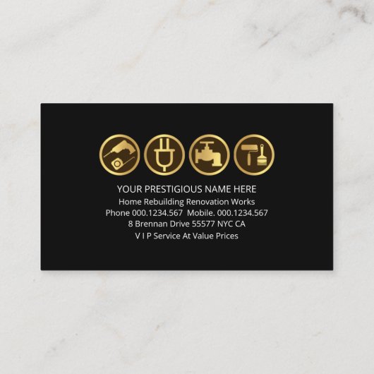 木材木目黒番手フレーム 名刺 (裏面)