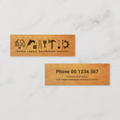 木材木茶色の手利道具 スキニー名刺 (正面/裏面)