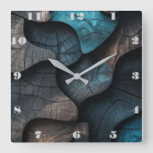 木材模造 スクエア壁時計 (正面)