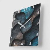 木材模造 スクエア壁時計 (傾斜)