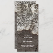 木材樺の木素朴バークカントリー結婚式プログラム プログラム (正面/裏面)