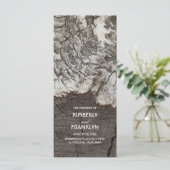 木材樺の木素朴バークカントリー結婚式プログラム プログラム (スタンド正面)