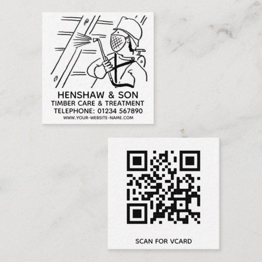 木材気にトリートメント スクエア名刺 (正面/裏面)