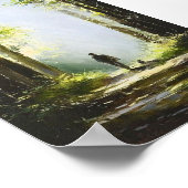 木材油絵の中を歩く ポスター (角)