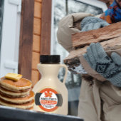 木材焼成オレンジメープルシロップのラベル ラウンドシール