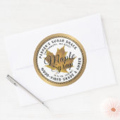 木材焼成金ゴールドメープルシロップのラベル黄葉 ラウンドシール (封筒)