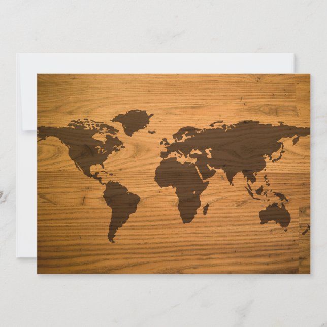 木材燃えた世界地図 (正面)