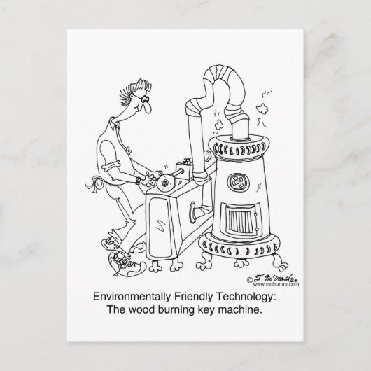 木材燃焼鍵機 ポストカード (正面)
